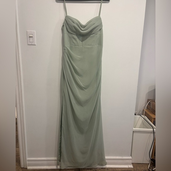Azazie Mai Sage Green Maxi Dress - Picture 5 of 9